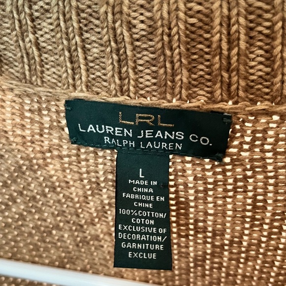 Lauren Jeans Co Cardigan Sweater Women’s Large Beige - Picture 6 of 6